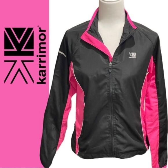 Karrimor‎ Run Women’s Black and Pink Zipper Reflective Jacket - Size 4 - Picture 1 of 2